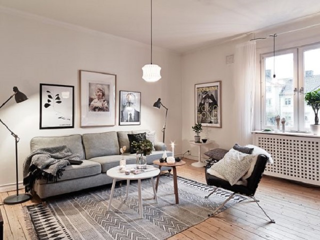 desain interior ruang keluarga skandinavia