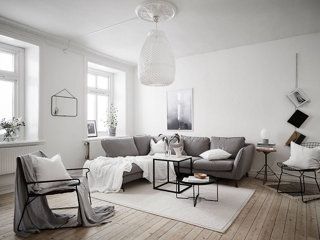 desain interior ruang keluarga skandinavia