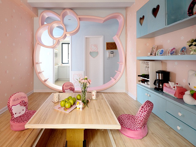  Desain  Rumah  Hello  Kitty  Tampilan Merah Muda yang Imut 