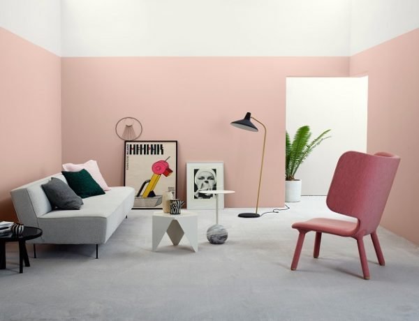 ruangan dengan pilihan warna cat pink pastel