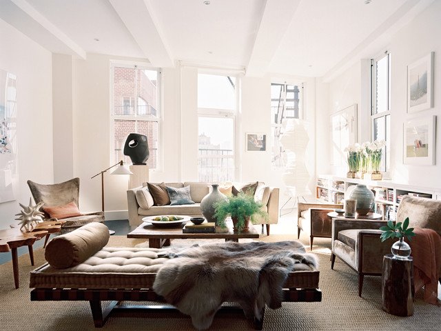 desain ruang tamu modern minimalis; interior asimetris yang artistik