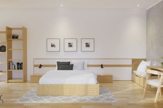 desain kamar tidur gaya modern natural
