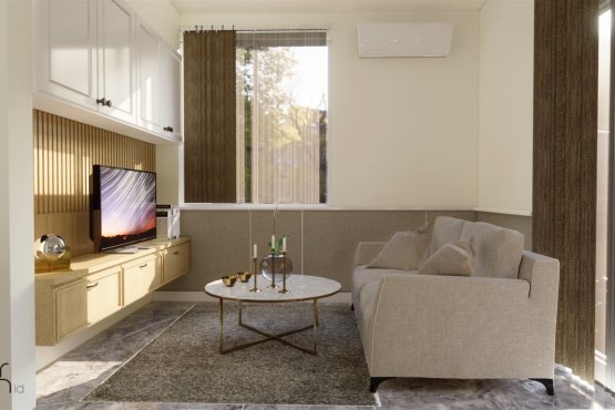 desain ruang keluarga gaya klasik modern