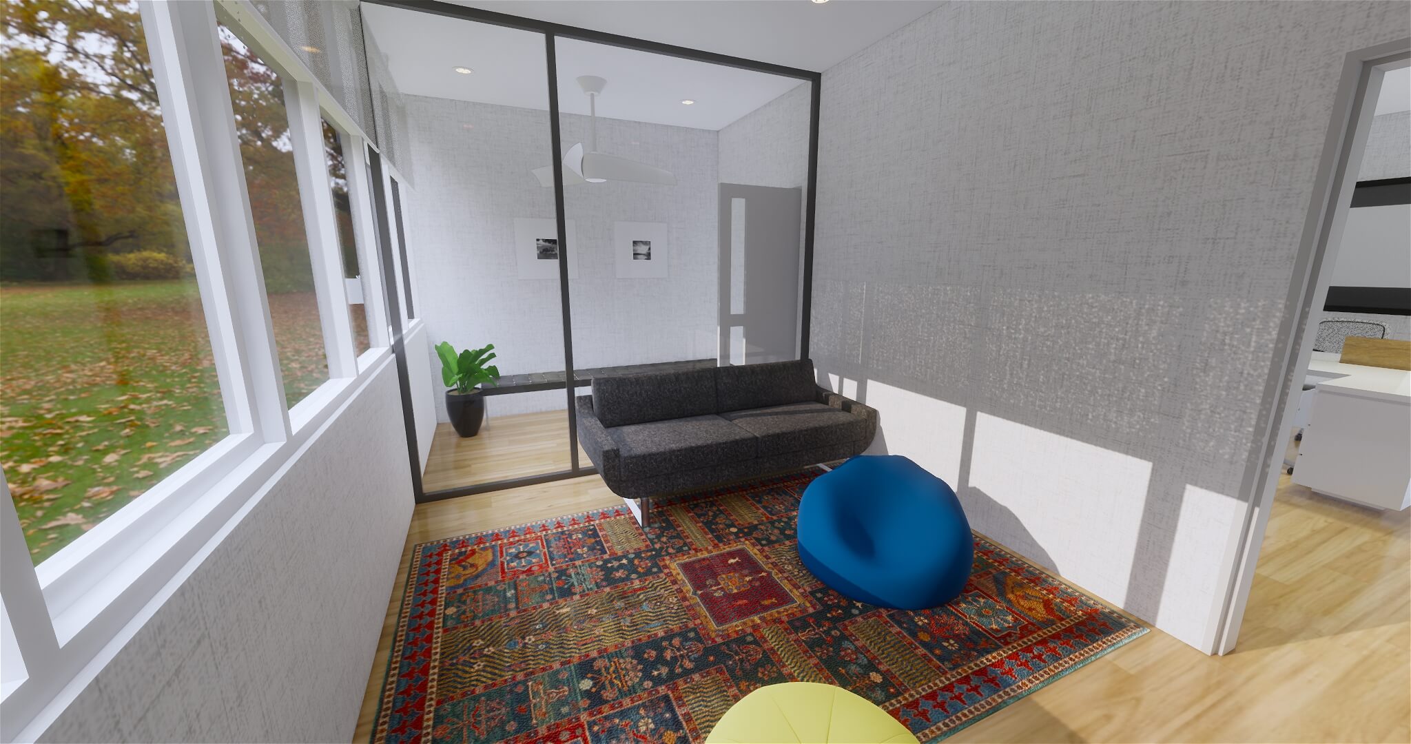 Desain lounge kantor modern