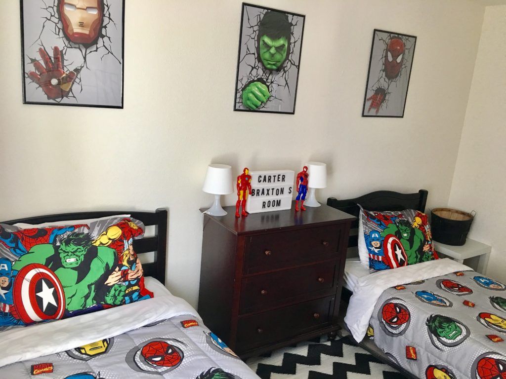 Desain kamar tidur anak dengan tema superhero