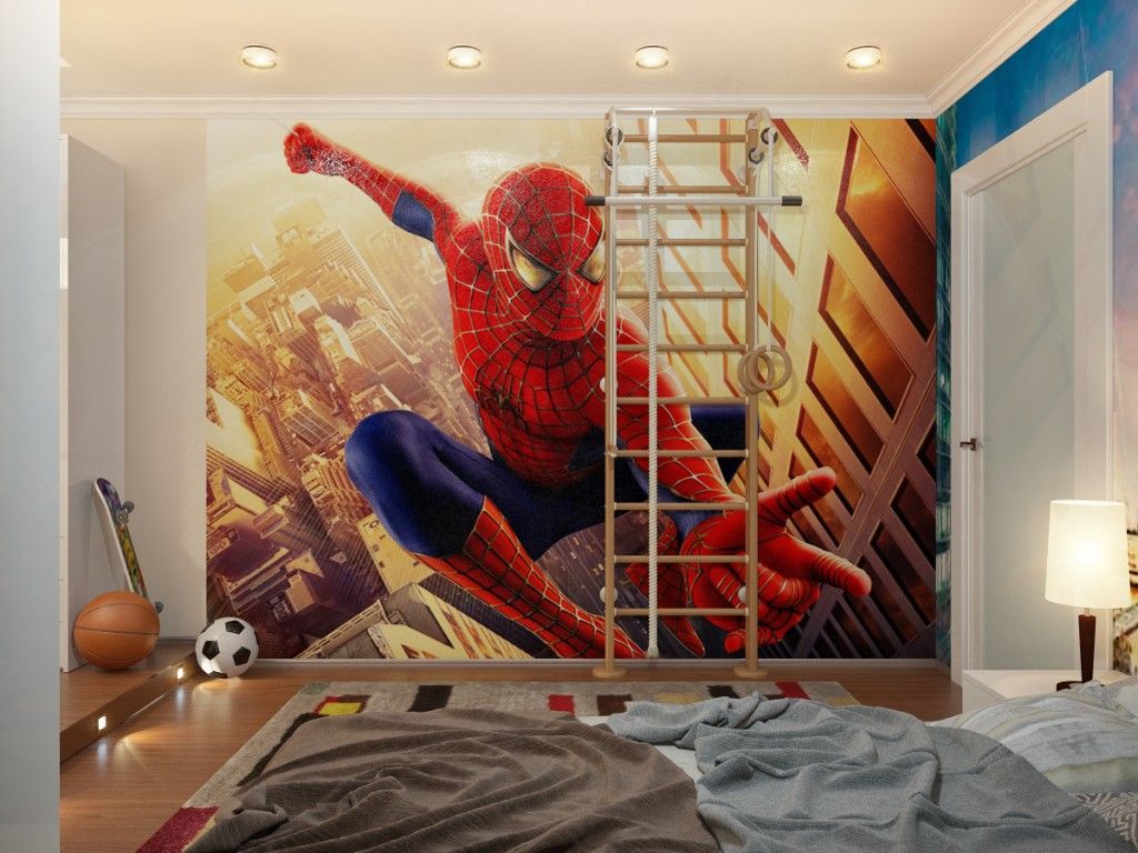 Desain kamar tidur anak tema spiderman
