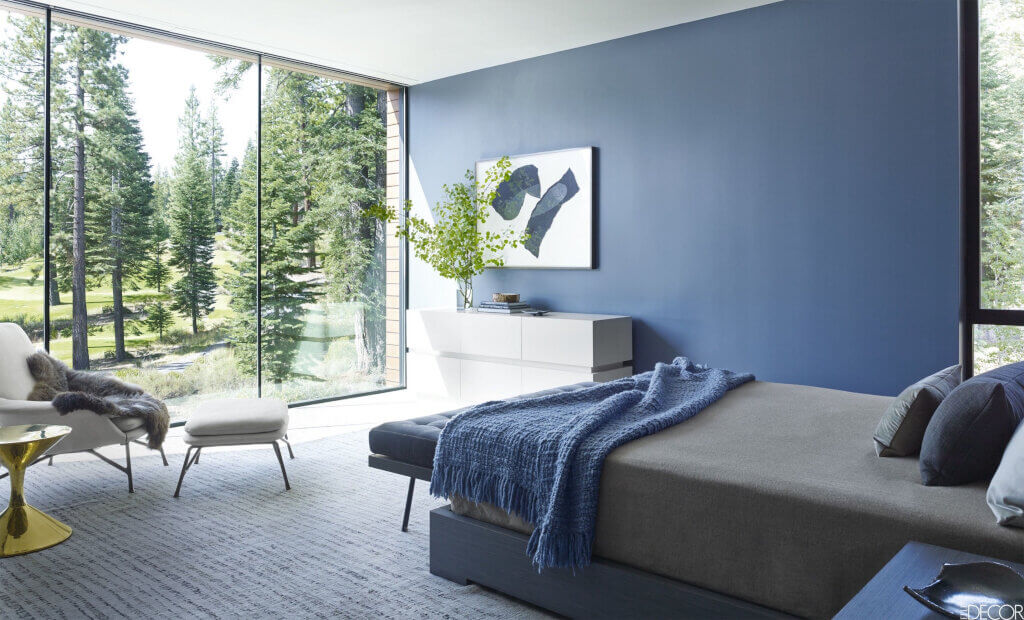 warna biru untuk interior kamar tidur