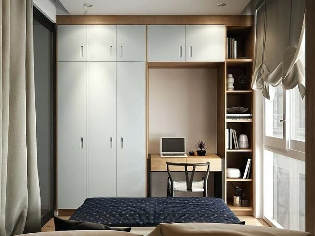 desain wardrobe untuk kamar tidur kecil