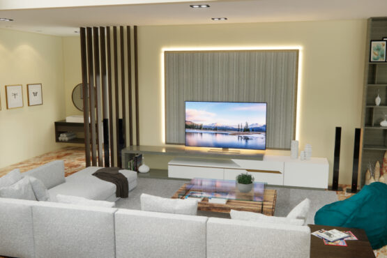 interior ruang keluarga gaya modern