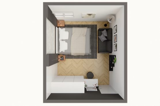 denah kamar tidur modern minimalis