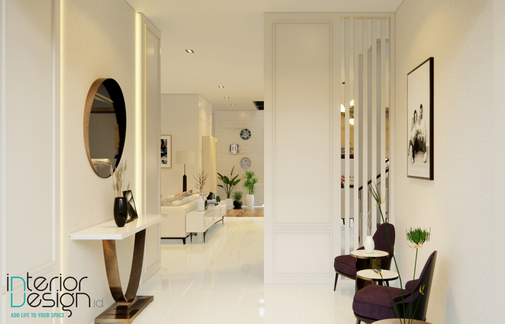 desain ruang tamu mewah dan elegan gaya klasik kontemporer