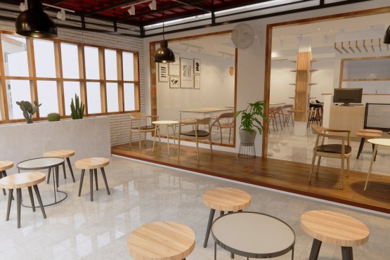 interior cafe minimalis