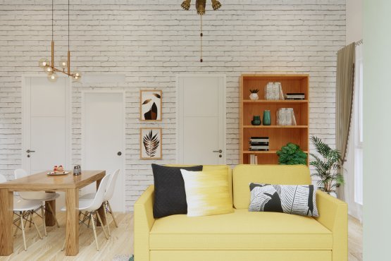 interior ruang keluarga minimalis scandinavian