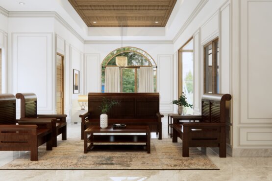 interior ruang keluarga eklektik, klasik, modern