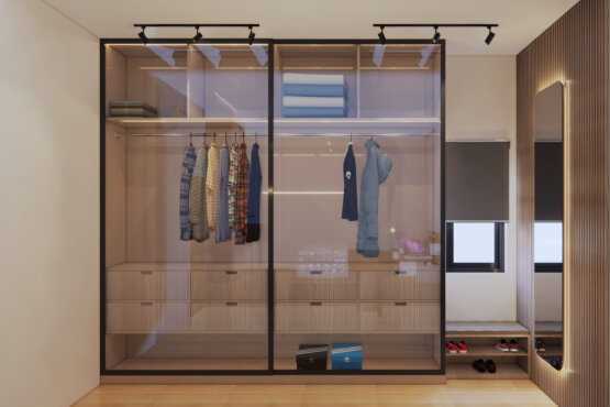closet desain kamar kontemporer