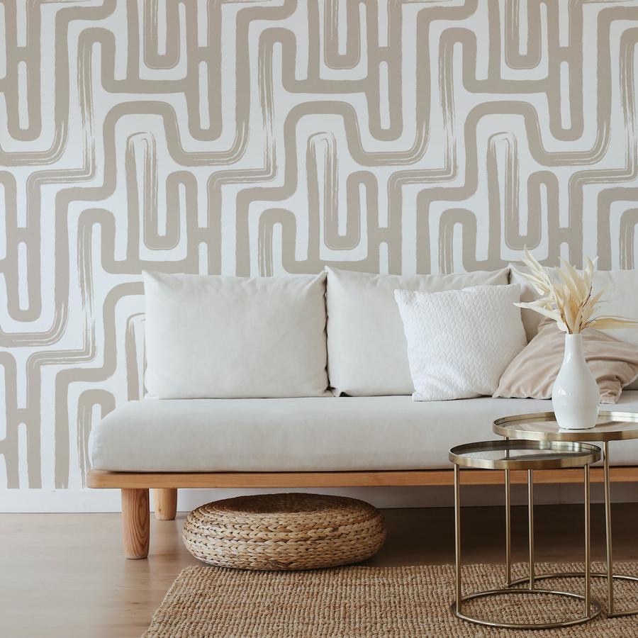 wallpaper dinding minimalis bebentuk labirin