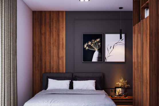 desain kamar tidur di modern industrial house