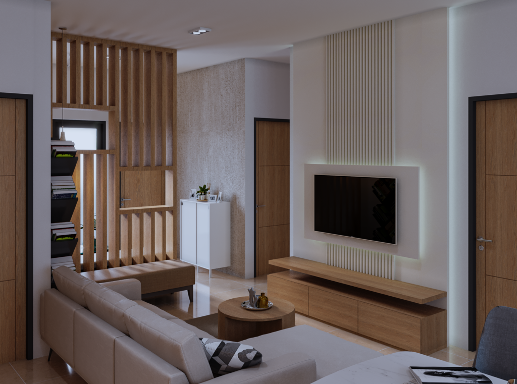 interior ruang keluarga modern kontemporer