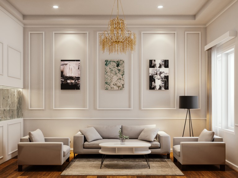 desain ruang keluarga classic modern