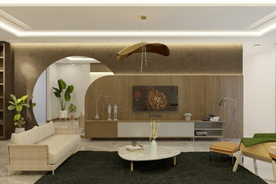 desain interior ruang keluarga gaya kontemporer manado