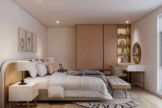 interior kamar tidur anak gaya modern natural malang jawa timur