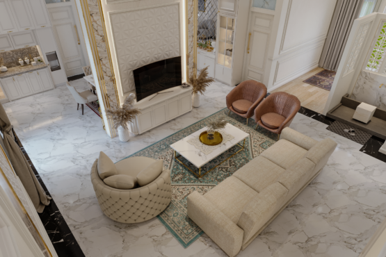 interior ruang tamu ruang keluarga gaya modern klasik serang banten