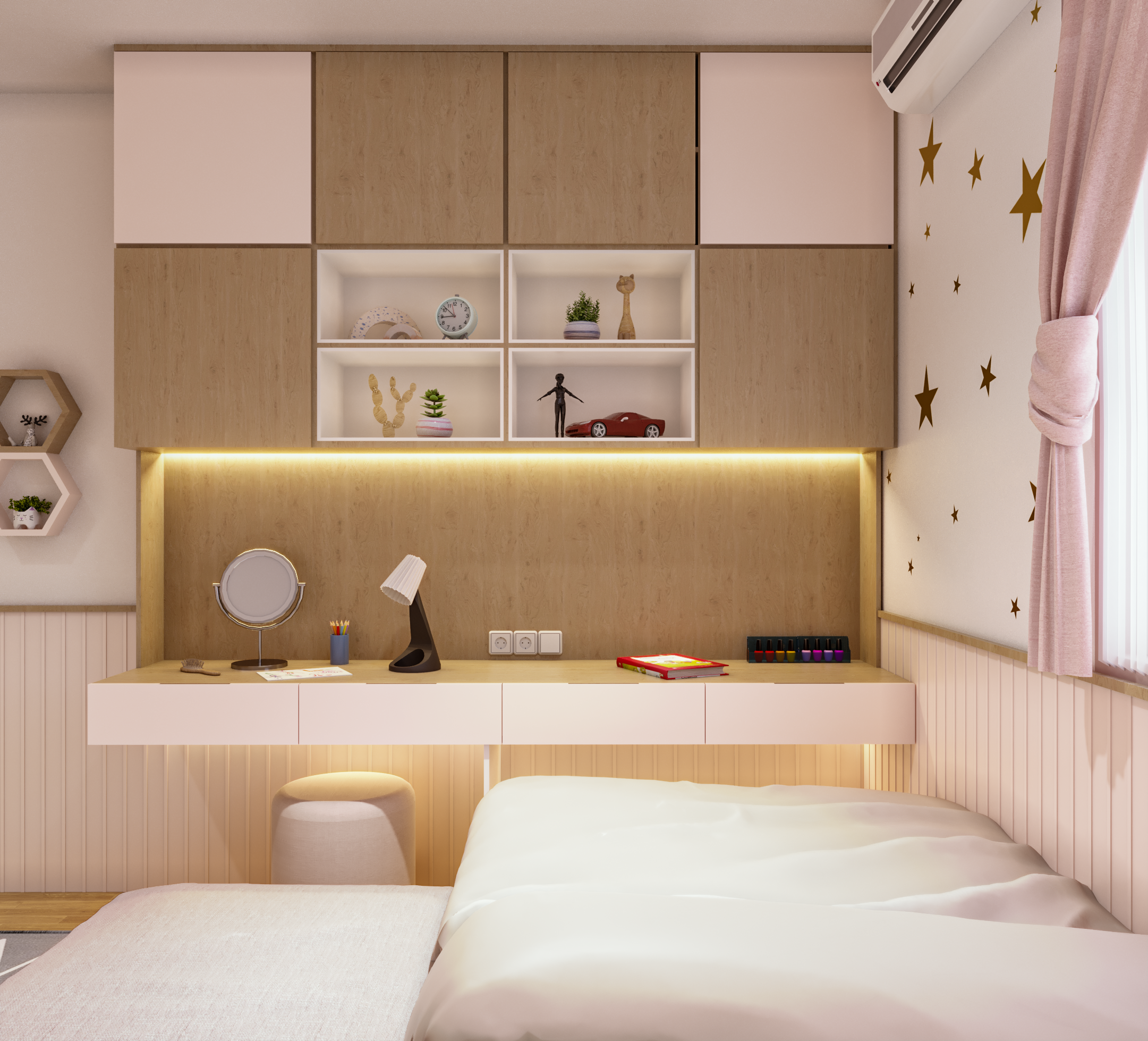 interior kamar tidur anak kontemporer