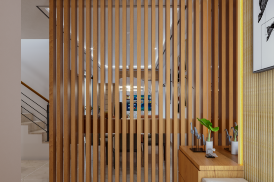 desain foyer rumah gaya minimalis modern, jakarta barat