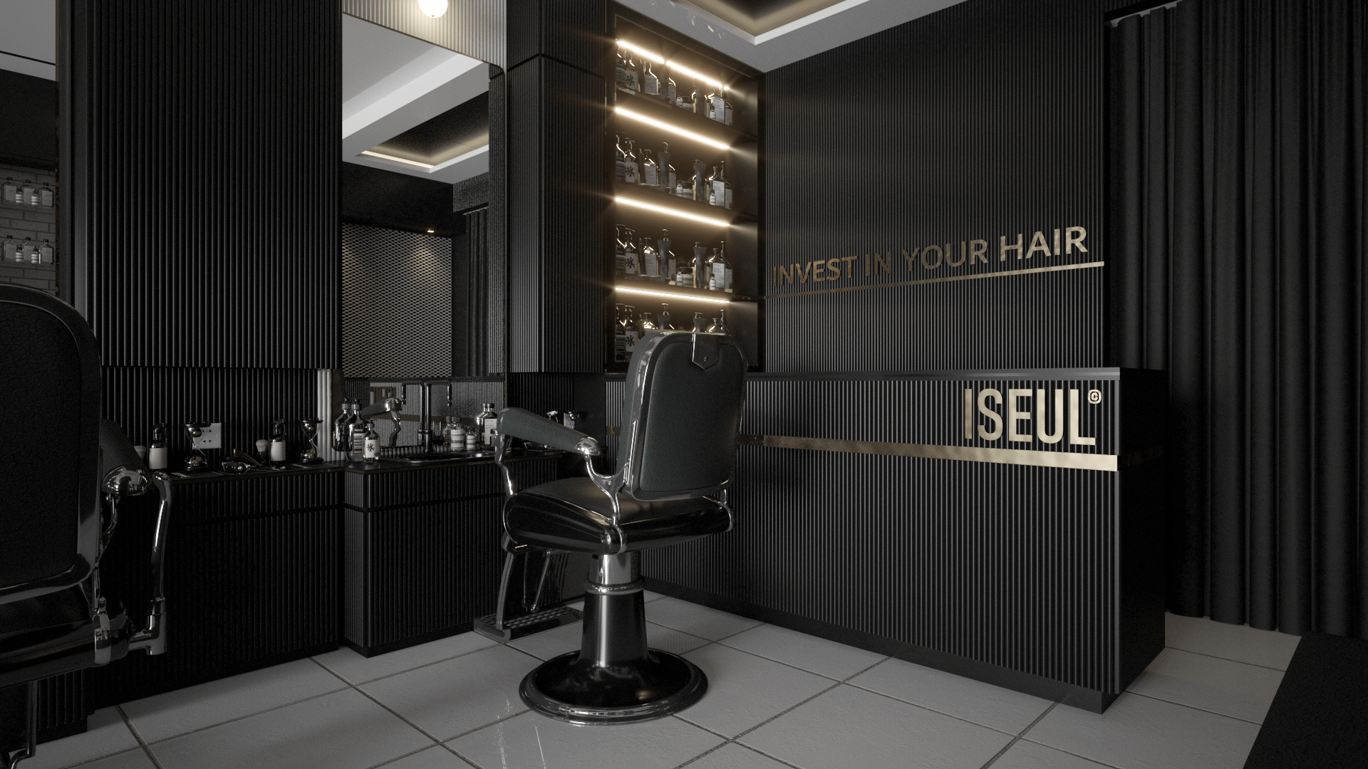 interior barbershop modern cengkareng jakarta barat