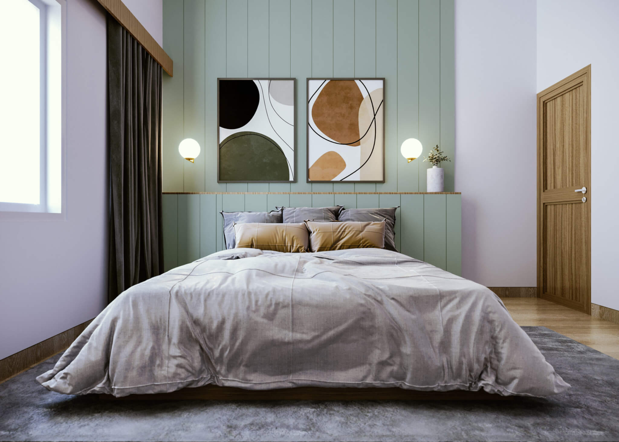 interior kamar tidur modern scandinavian tangerang