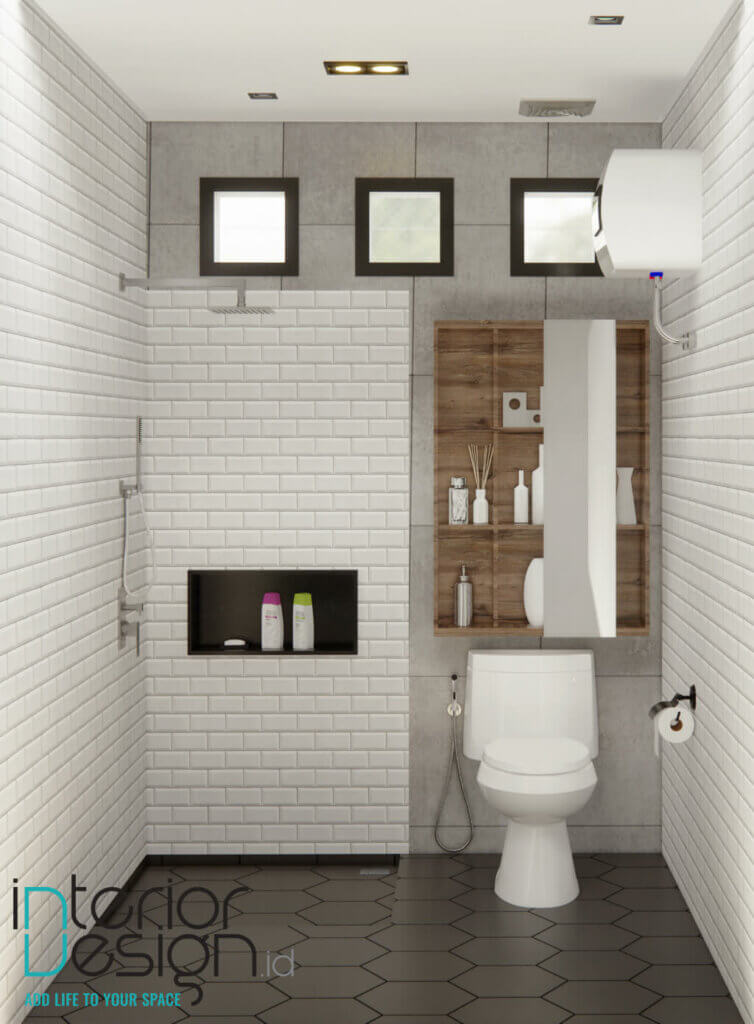 rak dinding kayu kamar mandi, ruang penyimpanan di kamar mandi
