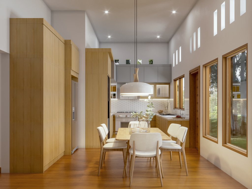 interior dapur ruang makan gaya modern minimalis, binjai, sumatra utara