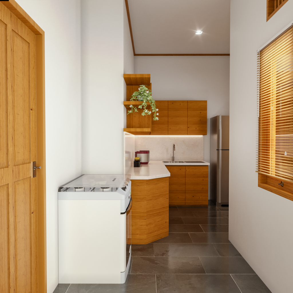 interior ruang dapur natural gaya bali