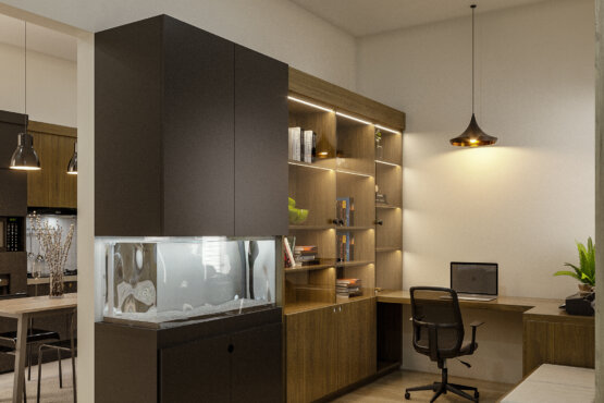 lemari ruang kerja modern minimalis