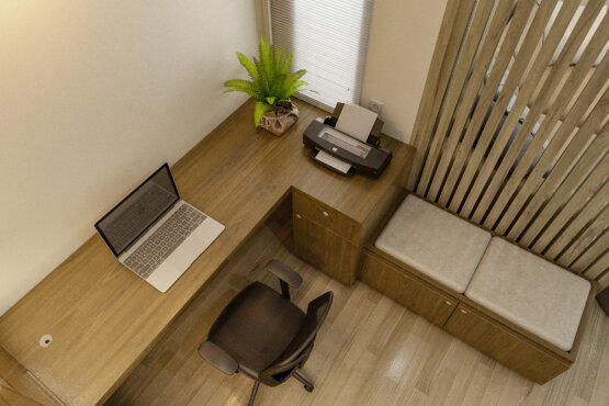 desain area kerja minimalis modern