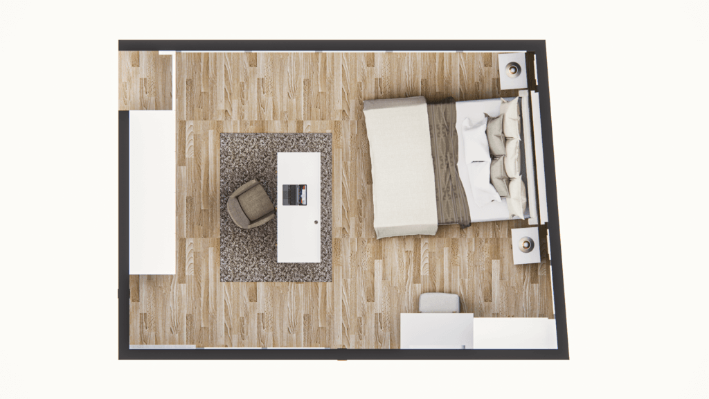 layout kamar tidur desain modern klasik