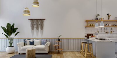 interior ruang keluarga dapur konsep open plan