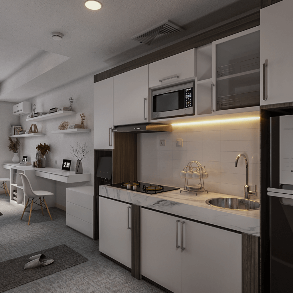 desain pantry apartemen modern minimalis bandung
