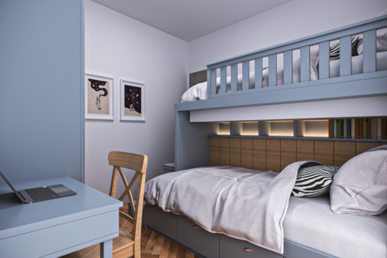 desain tempat tidur bunk bed untuk kamar anak