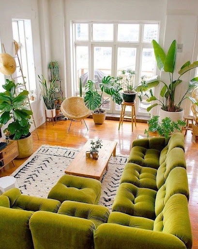 sudut sofa hijau