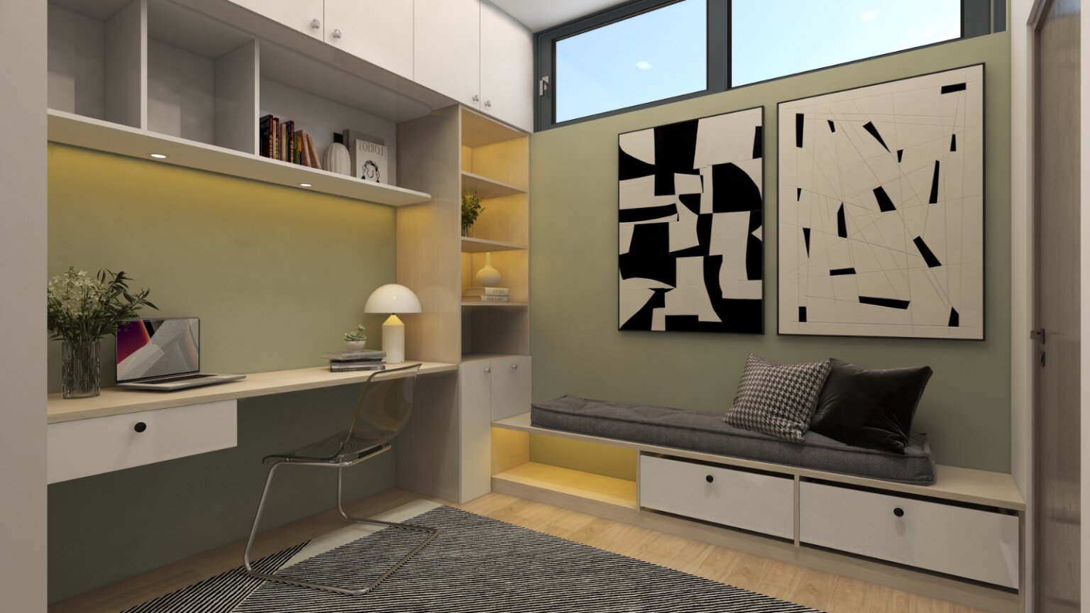 Ruang Kerja Gaya Modern Minimalist - InteriorDesign.id