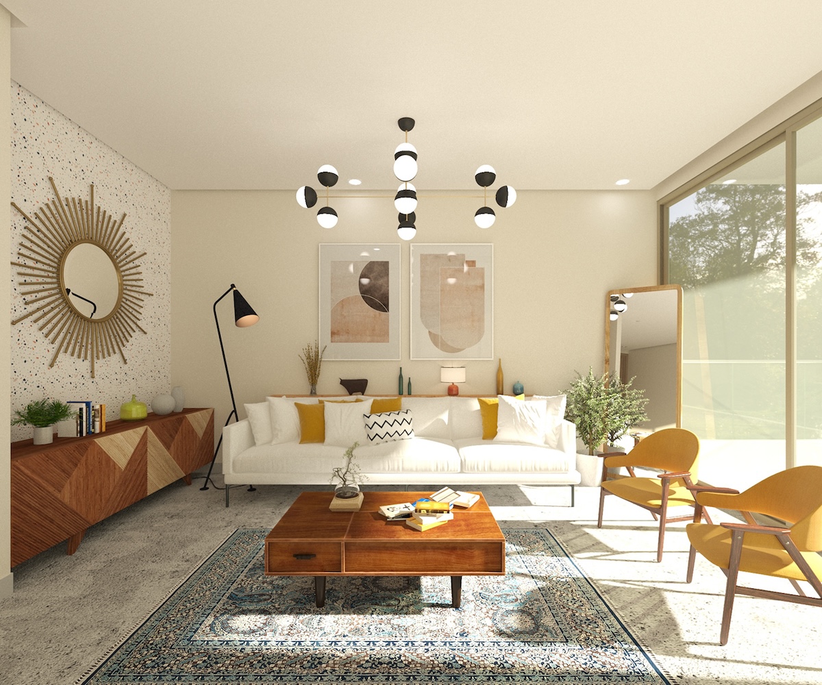 Desain Ruang Tamu Mid Century - Sinar Mas Land